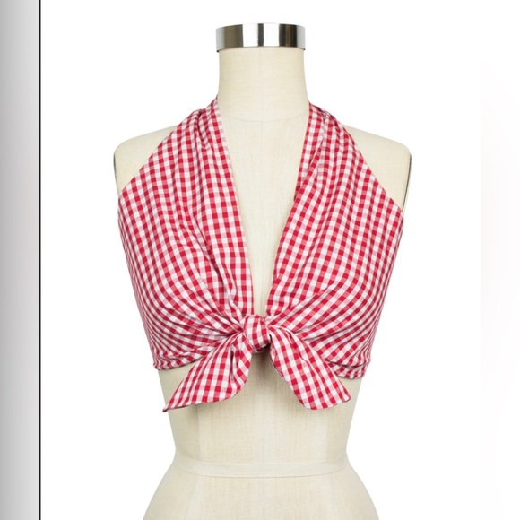 Trashy Diva Tops - NWT Trashy Diva Red Gingham Halter Top size 8